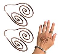 Anillos De Mano De La De Energía Reiki - Diseño Liviano, 2 Piezas Meditación De Anillo De Palma De Metal, Joyas De Curación | Anillos Manuales De De Energía Para Niñas, Niños, Familiar