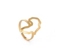 Anillos de mapa de África punk para mujeres y niñas, de acero inoxidable, color dorado, anillos abiertos africanos, étnicos, joyería cultural, regalo, Resizable