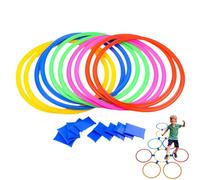 Anillos de marela para, Juego de anillos de marela - Anillos de agilidad | Ruta de obstáculos con Puf, cuadrados de 15 Pulgadas con conectores para, interior y exterior