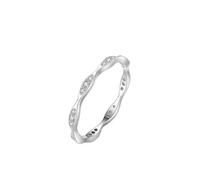 Anillos de mejor amiga para mujer, delicado anillo de promesa con forma redonda de moissanita, regalos únicos, I 1/2, Platino, Moissanita