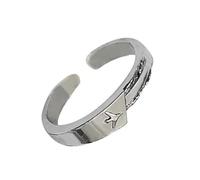 Anillos de metal únicos, modernos, unisex, joyería de aleación de moda, textura adecuada para hombres y mujeres, joyería de aviones, talla única, como se describe, como se describe