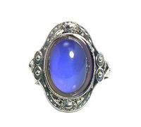 Anillos de moda AkoMatial, vintage, unisex, cambian de color, banda de control de temperatura ajustable, color plateado
