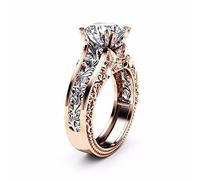 Anillos de moda para mujer, anillos de moda para mujer, color rosa, anillo de compromiso, boda, oro, anillos florales para mujer, anillo de punto y coma (plata, talla única), talla única, Metal, Sin
