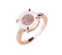 Anillos De Moda Para Parejas Elegantes Anillos De Cerámica Con Cristales Circulares De 4 Puntas, Anillos De Ajuste Cómodo Estilo Gótico Punk Rock Clásico Para Mujeres Y Hombres, Color Blanco 6