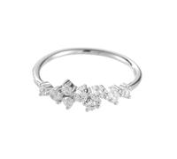 Anillos de mujer para el pulgar, propuesta de matrimonio, racimo con moissanite de corte redondo de oro blanco de 9 quilates, talla 63 (20,1)