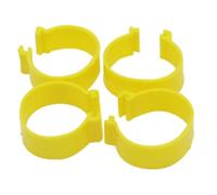 Anillos de muslo de pollo 30 anillos de 25 mm diámetro interior for patas aves corral, tipo hebilla, con clip, for pollos, patos, gansos, pavos adultos, equipo cría(Yellow)