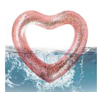 Anillos de natación inflables | Tumbona flotante en forma de corazón | Mangueras inflables para piscina, flotador de verano, diversión acuática en la playa para adultos y niños