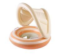 Anillos De Natación para Bebé Flotador Hinchable para Niños De 1 A 4 Años con Asiento Estable Y Toldo Desmontable Doble Protección Antivuelco para Piscina, Playa O Parque Acuático 57x49cm