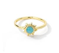 Anillos de ópalo del sol de acero inoxidable para mujeres Anillos de plata de oro Anillo de boda Anillo de boda Joyería Regalo de fiesta Anillo deslumbrante de moda