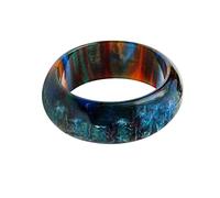 Anillos de Oro 585 para Hombres Anillo de Punto Grueso Anillo Azul Colorido Anillos Nubes Simple Niñas Arco Iris Señoras Joyería de Dedo Estilo Anillos de Dedo Acrílico, 8, Acrílico, Sin piedras