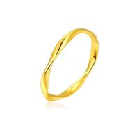 Anillos de oro de 24 quilates, bandas de eternidad para mujer, oro amarillo, banda morbius, joyería estrecha, regalo de cumpleaños, Q 1/2, No es una piedra preciosa