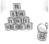 Anillos de Pájaros de Plástico plexi alu 2025 Palomas Viajero 08mm (50)