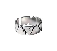 Anillos de pareja a juego, tamaño ajustable, plata envejecida, diseño simple, dedo de apertura para aniversarios, ajustable, abierto para parejas, diseño minimalista y versátil