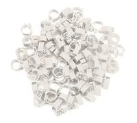 Anillos de Pata para Pájaros de 8 mm, Bandas de Plástico Numeradas para Palomas y Pollitos, Clip Reutilizable de Identificación para Cría de Aves (Blanco)