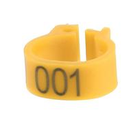 Anillos de patas de pájaros Bandas de patas de pájaros multicolores Anillos de patas de aves de corral de plástico Anillos de clip numerados de paloma Anillos de patas de 8 mm para aves (Amarillo)
