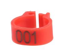 Pssopp Anillos de Patas de pájaros Bandas de Patas de pájaros Multicolores Anillos de Patas de Aves de Corral de plástico Anillos de Clip numerados de Paloma Anillos de Patas de 8 mm para Aves (Rojo)