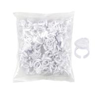 Anillos de pegamento - Copas de extensión de pestañas 100 piezas Soportes ajustables de PP 2,3 cm | Función de fácil ventilación, uso de control adhesivo, pestañas, arte de uñas, maquillaje, tinta, pi