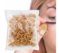 Anillos de pegamento para pestañas, 100 unidades de vasos de pegamento inteligentes de 0.9 x 0.5 pulgadas, soporte ajustable para extensiones de pestañas, copas de pigmento de material PP profesional
