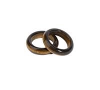 Anillos de piedra: anillo circular de piedra natural, anillos de cristal de roca de cuarzo rosa para hacer collares con colgantes de bricolaje, joyería para hombre y mujer, ojo de tigre, tamaño de