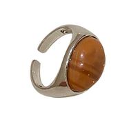 Anillos de piedra natural con patrón único en estilos vintage, accesorio portátil para ocasiones especiales, uso diario casual, joyas de piedras preciosas naturales, talla única, como se describe