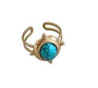 Anillos De Piedra Natural Para Mujer: Anillo Ancho Ajustable De Turquesa Natural Ovalada Vintage, Anillo Abierto De Piedras Semipreciosas De Elegancia De Lujo Ligero Para Regalos De Pareja Unisex,