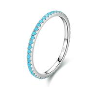 Anillos de plata de ley 925 con corona ovalada de turquesa vintage para mujer, joyería de boda, 8, Zirconia cúbica