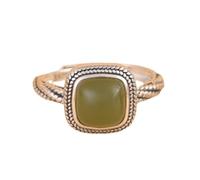 Anillos De Plata De Ley 925 Para Mujer, Jaspe Cuadrado, Anillo Ajustable Abierto, Vintage, Cable Trenzado, Banda De Plata, Banda De Compromiso, Promesa, Banda Para El Pulgar, Regalos De Joyería
