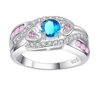 Anillos de plata de ley 925 que no se deslustran, anillos de plata de ley con forma de corazón, anillos de joyería para compromiso, compromiso, viernes, familia, 8, Consulta la descripción