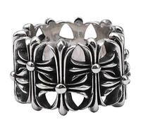 Anillos de Plata Esterlina Pareja de Estilo Punk de Plata Tailandesa Anillo Cruzado Personalidad Plata de Ley 925 Anillo de Dedo Índice, Thumby, Plata, 11 yardas