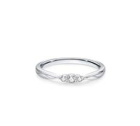 Anillos de plata para mujer, anillo de boda con diamantes de oro blanco y Pt950, regalos únicos para amigas y mujeres, L 1/2, Oro blanco de 14 quilates, Diamante