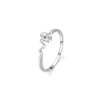Anillos de plata para mujer, anillo de compromiso de serpiente Pt950 y oro blanco, regalos únicos para amigas y mujeres, H 1/2, Oro blanco de 9 quilates