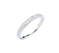 Anillos de plata para mujer, anillo promise para mujer con diamante de 0,15 quilates para mujer y anillo simple para hombre Pt950 y oro blanco, 52 (16.6), Pt950, Diamante