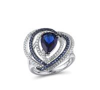 Anillos de plata para mujeres Pure 925 Sterling Plate Gold Color Blooming Flower Anillo de flores Joya hecha a mano