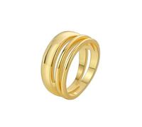 Anillos de promesa a juego, juego de anillos para mujer, ancho multicapa, oro amarillo, regalos de cumpleaños para mujer, S 1/2, Oro amarillo de 9 quilates, No es una piedra preciosa