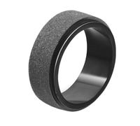 Anillos de promesa para él/ella, anillo giratorio clásico mate de acero inoxidable de 8 mm de ancho, color negro, No es una piedra preciosa