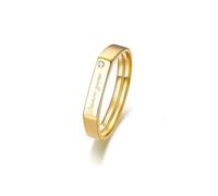 Anillos de promesa para hombre, anillos para él, geométricos, Dear You, joyería bohemia para hombre, R 1/2, Oro amarillo de 18 quilates, Moissanita