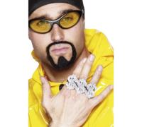 Anillos De Rapero Dollar 3 Anillos Rey Del Rap Accesorio De Disfraz De Los 80
