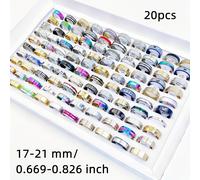Anillos de rayas de acero inoxidable a , 20 piezas/, para hombres y mujeres, joyería con dije de de amor , regalo para fiestas, al por mayor