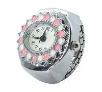 Anillos de reloj para mujer, relojes para dedo de mujer, innovador reloj de joyería con cronometraje preciso para compañeros de familia, cumpleaños, Navidad, Día de la Madre, San Valentín, rosa, Refer