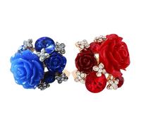 Anillos de rosas para mujer - Cinta de rosas floreciente, elegante círculo de rosas, de flores en espiral, banda de flores ajustable, joyería de declaración romántica, envolvente de
