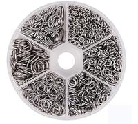 Anillos de Salto Abiertos,1600 Piezas Anillos de Salto Abiertos de Metal para DIY Fabricación Joyería Accesorios 4-10MM