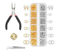 Anillos de Salto Abiertos de Metal, 1143 pcs Anillas de Cierre Langosta Oro y Plata Cierres para Pulseras 4/5/6/8/10 mm, con Caja de Almacenamiento para Fabricación de Joyas DIY Accesorios