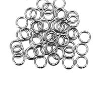 Anillos de salto de acero inoxidable Anillo dividido de un solo bucle chapado en oro al vacío/agua 100 Uds., anillos divididos acero inoxidable, abiertos for la fabricación joyas(Silver,0.4x3mm)