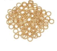 Anillos de salto de acero inoxidable Anillo dividido de un solo bucle chapado en oro al vacío/agua 100 Uds., anillos divididos acero inoxidable, abiertos for la fabricación joyas(Light gold,0.7x5mm)