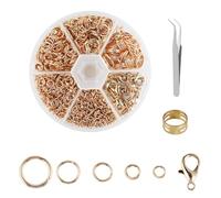 Anillos de Salto Dorado - Anillos de Salto - Anillas abiertas - 1070 piezas de anillos curvos dorados - ideales para anillos - collares y diseño de joyería DIY - tamaños: 4mm, 5mm, 6mm, 8mm, 10mm