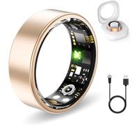 Anillos de salud para mujeres y hombres, anillo inteligente con monitor de frecuencia cardíaca, oxígeno en sangre, presión arterial, rastreador de sueño, contador de pasos, sin cuota de suscripción