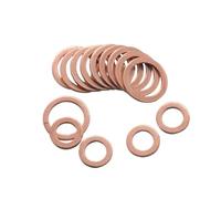 Anillos de sellado de cobre 10/50 Uds Arandela de cobre macizo cuña junta plana anillos sello arandelas espaciadoras planas sujetador M5 M6 M8 M10 M14 M16 M18 M20 M22 M24(M16x22x1.5mm,10PCS)
