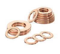 Anillos de sellado de cobre Juntas de anillo de arandela plana de cobre, arandelas espaciadoras planas ID 14 16 18 20 22 24 27 30 33 36 42 45 48 50 60mm for tapón de aceite(24x34x2.0(2pcs))