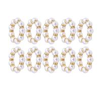 Anillos de servilleta con perlas - 2,5 cm - Soportes de anillo de servilleta con cuentas, 10 piezas elegantes cintas decorativas, diseño duradero de metal y perlas artificiales | Decoración del hogar