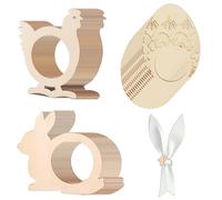 Anillos de Servilleta de Pascua - Juego de 30 anillos de Servilleta en Forma de Conejo, Pollito y Huevo para la Cena de Pascua - Hecho en China